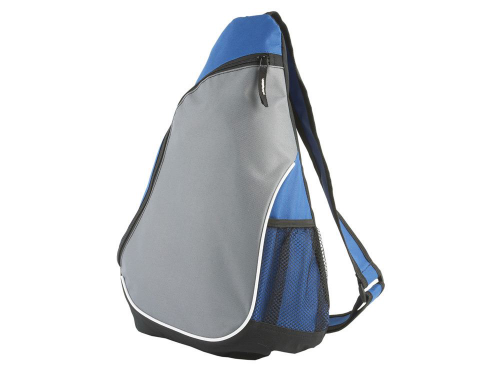 Изображение Треугольный рюкзак Спортивный, на одной лямке, серо-синий