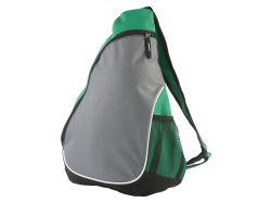 Треугольный рюкзак Спортивный, на одной лямке, зелено-серый