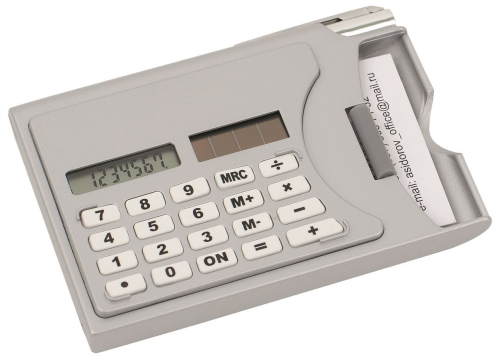 Изображение Визитница Бухгалтер с калькулятором и ручкой