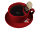 Изображение Чашка с кармашком для пакетика чая и блюдце, красная