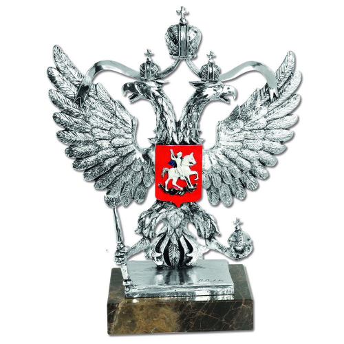 Изображение Скульптура Герб России, серебряный декор