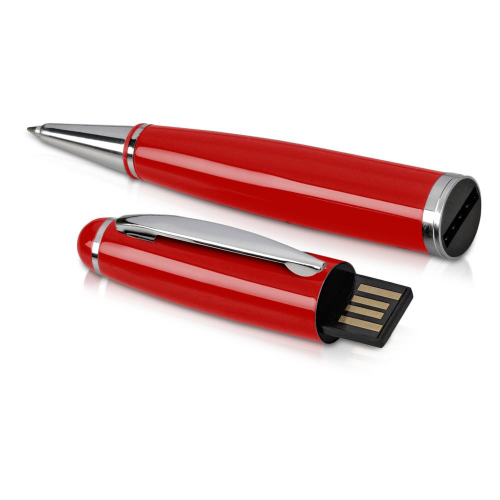 Изображение Ручка шариковая с USB флешкой на 8 ГБ Тортоса, красная