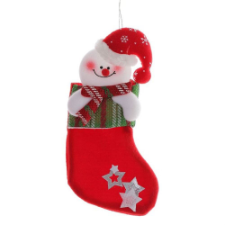 Носок для подарка Снеговик (звёздочки)