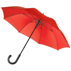 Зонт трость женский Alessio, красный, полуавтомат, антишторм