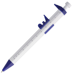 Ручка шариковая Штангенциркуль бело-синяя