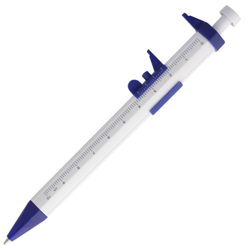 Изображение Ручка шариковая Штангенциркуль бело-синяя