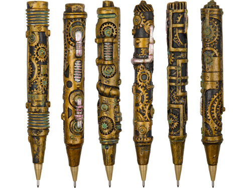 Изображение Набор: ручки шариковые в стиле стимпанк с подставкой