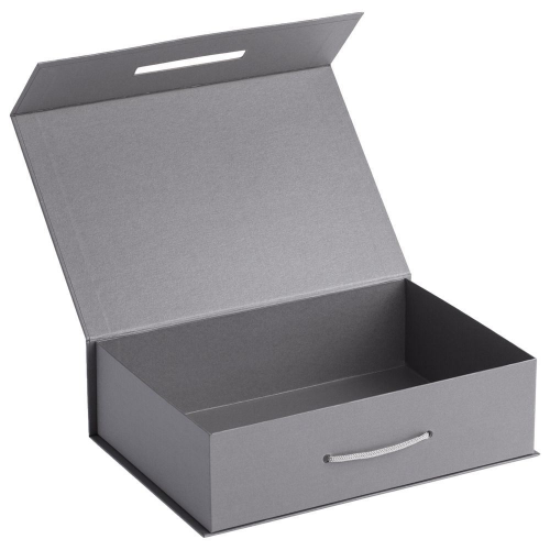 Изображение Коробка Case, подарочная, серебристая 36,4*24,3 см