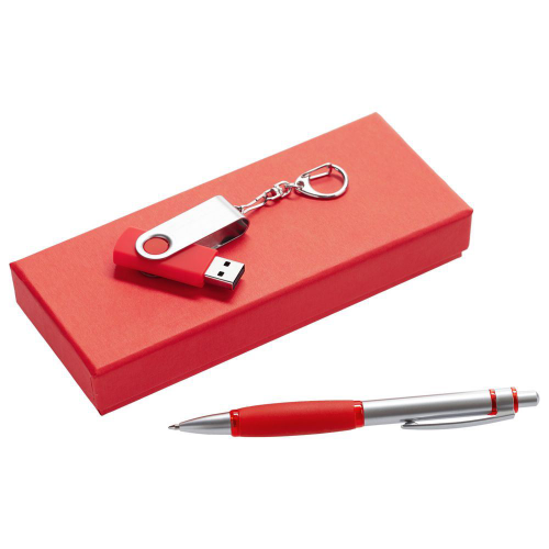 Изображение Набор Notes: ручка и флешка на 8 Гб, красный