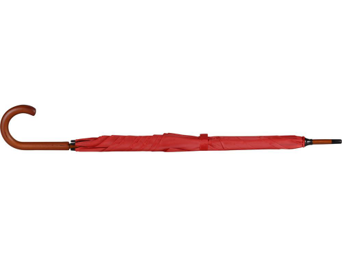 Изображение Зонт трость квадратный с деревянной ручкой, красный