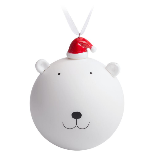 Изображение Елочный шар с фигуркой Новогодний мишка, 10 см