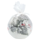 Изображение Свеча ручной работы Снегири в лесу, в форме шара