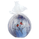 Изображение Свеча ручной работы Снегири на ветке, в форме шара
