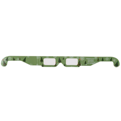 Изображение Новогодние 3D очки «Елочки», зеленые