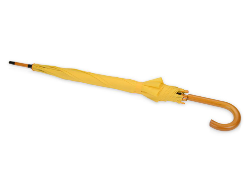 Изображение Зонт трость с деревянной ручкой Радуга, желтый