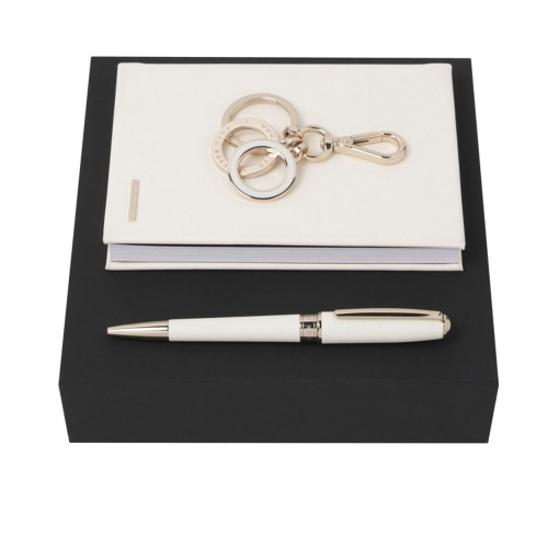 Изображение Подарочный набор Hugo Boss: блокнот А6, ручка шариковая, золотисто-кремовый