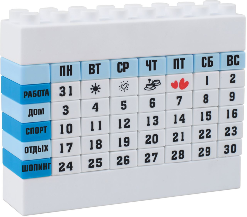 Изображение Настольный календарь в форме конструктора лего