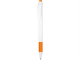Изображение Ручка пластиковая шариковая Эрнхардт, белая с оранжевым