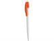 Изображение Ручка пластиковая шариковая Пиаф, белая с оранжевым