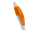 Изображение Ручка пластиковая шариковая Пиаф, белая с оранжевым