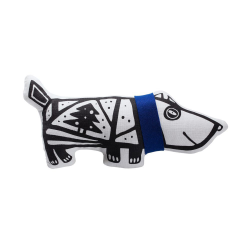 Игрушка Собака в шарфе, малая, белая с синим
