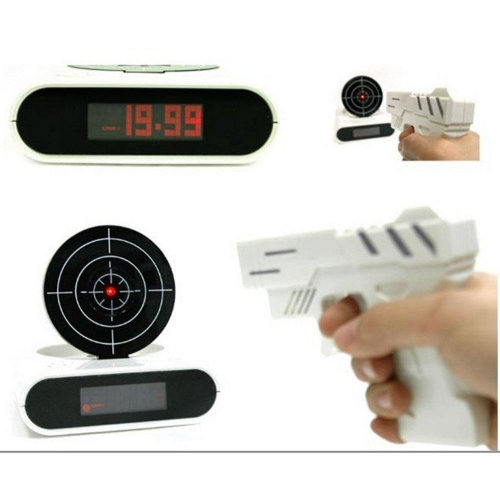 Изображение Часы - будильник Пистолет с мишенью