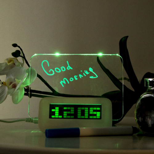 Изображение Светящийся LED будильник с доской для записей