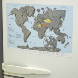 Магнитная стиральная карта Мира на холодильник