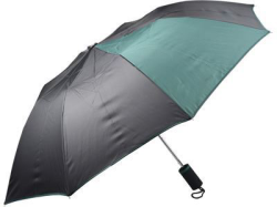 Зонт складной полуавтомат Логан, черный с зеленым сектором