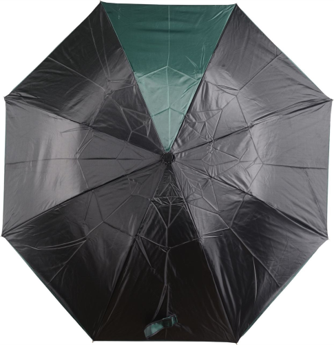 Изображение Зонт складной полуавтомат Логан, черный с зеленым сектором
