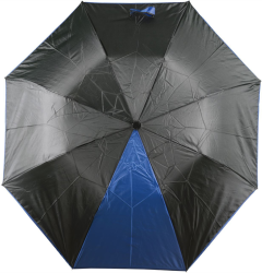 Зонт складной полуавтомат Логан, черный с синим сектором