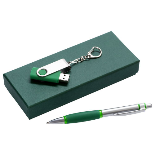 Изображение Набор Notes: ручка и флешка, зеленый