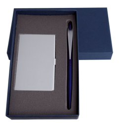 Подарочный набор Join: визитница и шариковая ручка, синий