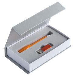 Набор Блеск: ручка и флешка 8 Гб, оранжевый