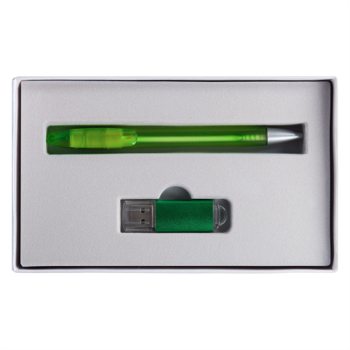 Изображение Набор Блеск: ручка и флешка 8 Гб, зеленый