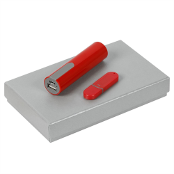 Набор Equip: аккумулятор и флешка, красный