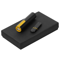 Набор Equip Black: аккумулятор и флешка, черно-желтый