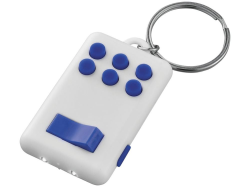 Брелок-фонарик Flip&Click белый с синими кнопками