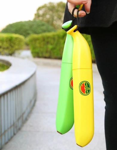 Изображение Зонт складной женский Банан, зеленый