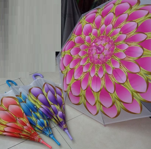 Изображение Зонт полуавтомат Цветок, розовый