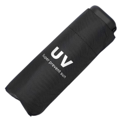 Мини зонт UV в 5 сложений, черный