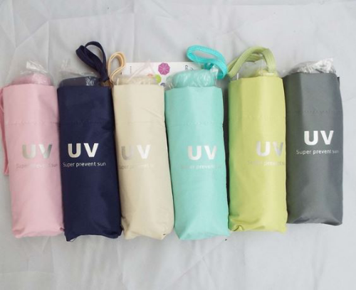 Изображение Мини зонт UV в 5 сложений, салатовый