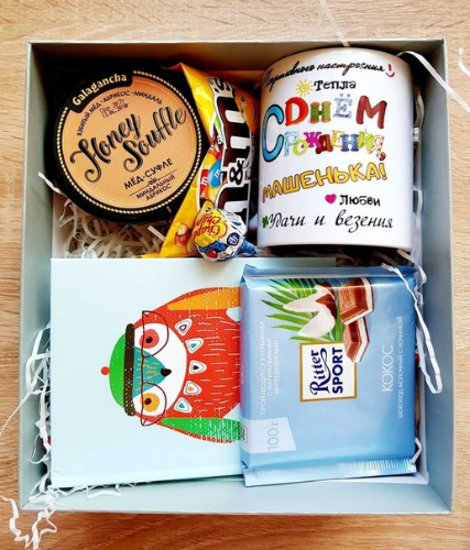 Изображение Набор на день рождения (именной): кружка, блокнот, шоколад, мед