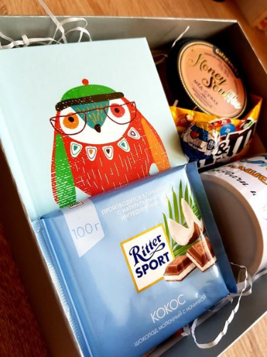 Изображение Набор на день рождения (именной): кружка, блокнот, шоколад, мед