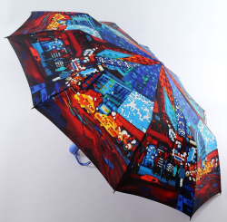 Зонт женский Zest, автомат, 3 сложения, цвет: лазурный, бордовый, голубой