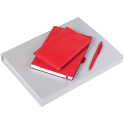 Набор Brand: ежедневник, визитница и ручка, красный