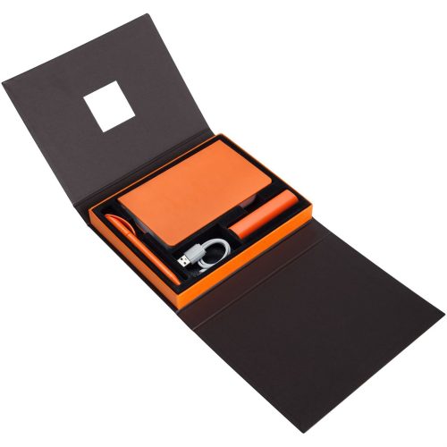 Изображение Подарочный набор Plus: аккумулятор, ежедневник, ручка - оранжевый