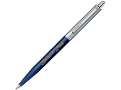 Ручка пластиковая шариковая Point Polished Metal серебристо-синяя