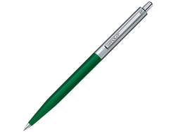 Ручка пластиковая шариковая Point Polished Metal серебристо-зеленая