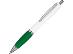 Ручка пластиковая шариковая Nash бело-зеленая, чернила черные